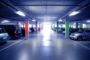 lighting inside a parking garage