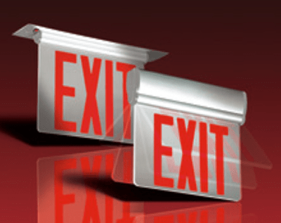 Image of an exit sign on Bay Lighting's website