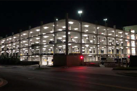 Parking garage image on Bay Lighting's website