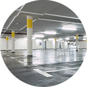Image of a parking garage with lighting on Bay Lighting's Maryland commercial lighting website