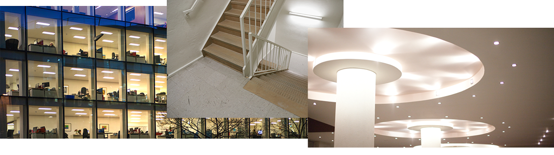 Image of commercial office lighting on Bay Lighting's Maryland commercial lighting website
