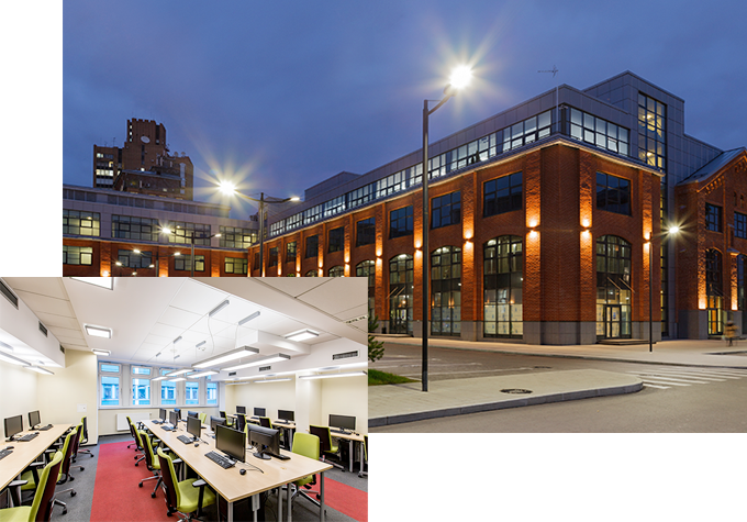 Institutional property collage on Bay Lighting's Maryland commercial lighting website