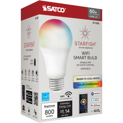 Image of a SATCO Starfish smart bulb on Bay Lighting's commercial lighting website